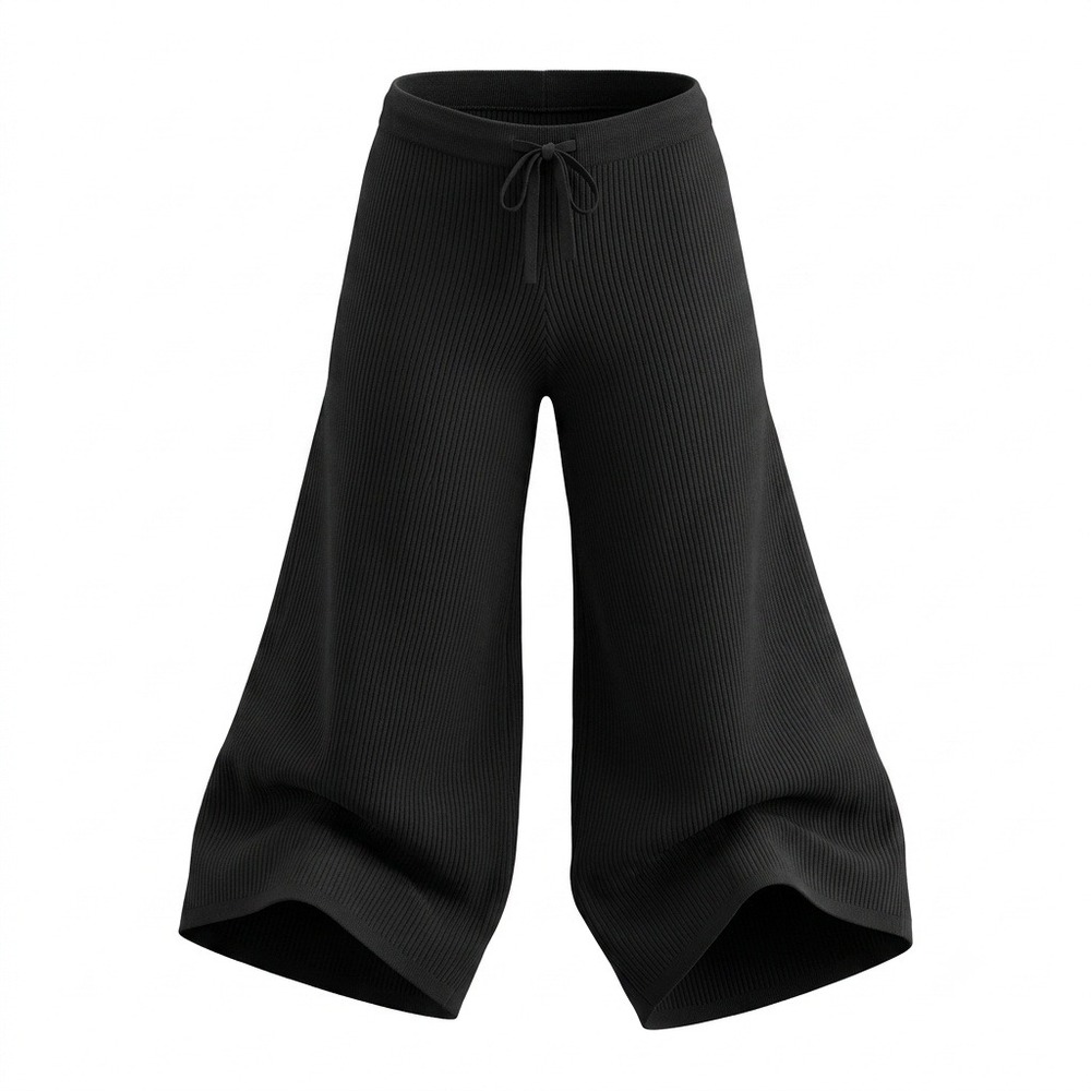 Lauren Ralph Lauren Womens XXL Black Ribbed Knit Wide Leg Drawstring Pants
NWOT